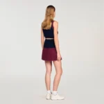 Arielle Short Two-Tone Pleated Skirt Navy Blue - Image 3