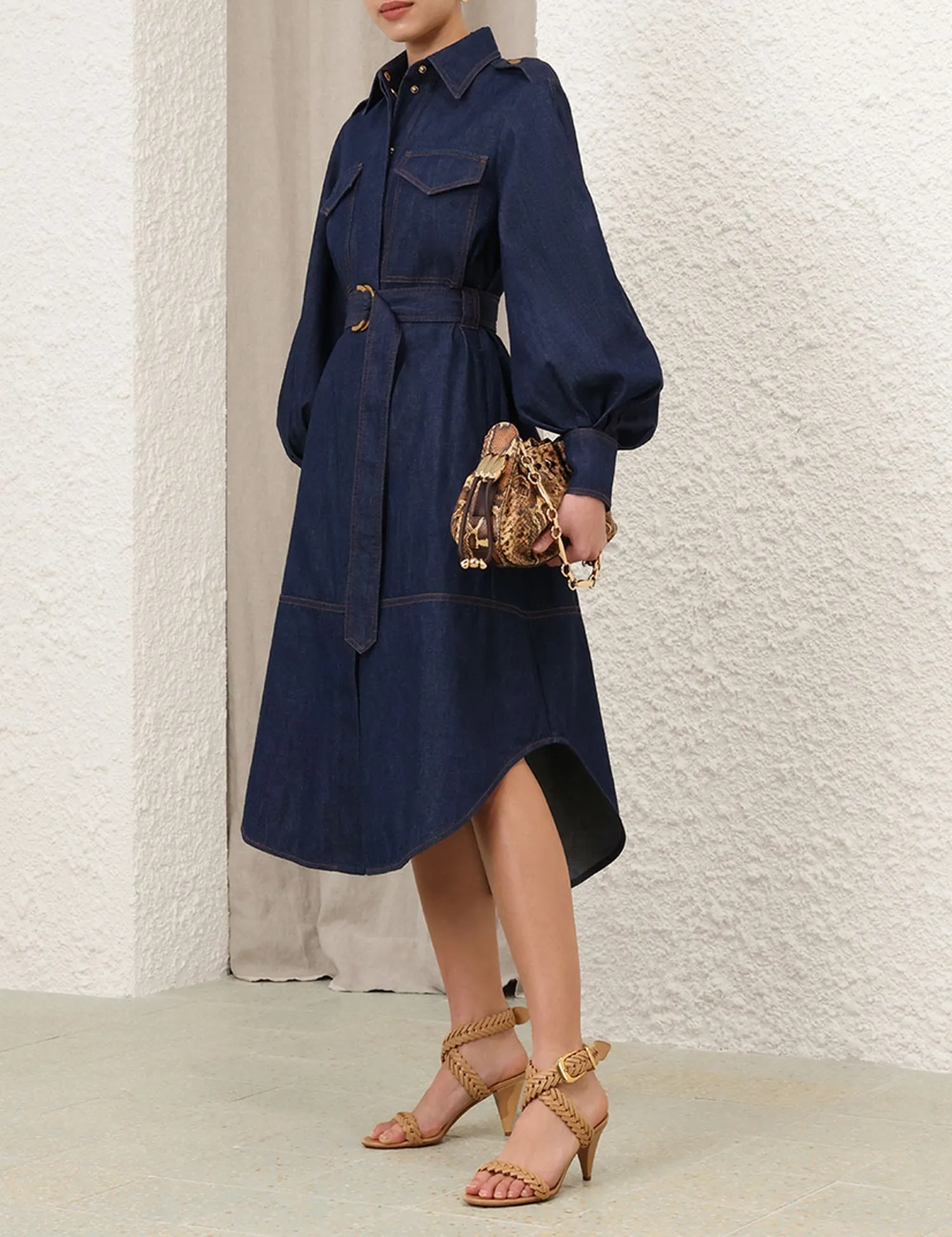 Denim Cargo Midi Dress (2) Denim Cargo Midi Dress - Image 2