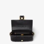 Iconic Baguette Medium Black Leather Bag - Image 3