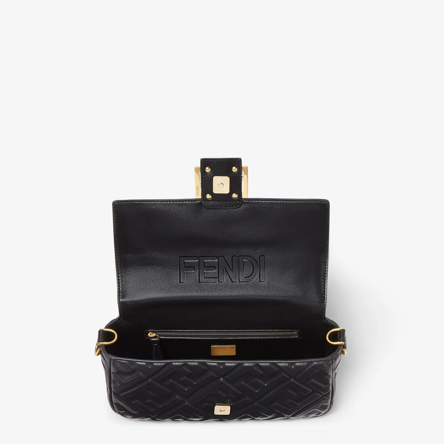 Iconic Baguette Medium Black Leather Bag (3) Iconic Baguette Medium Black Leather Bag - Image 3