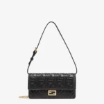 Iconic Baguette Medium Black Leather Bag - Image 4
