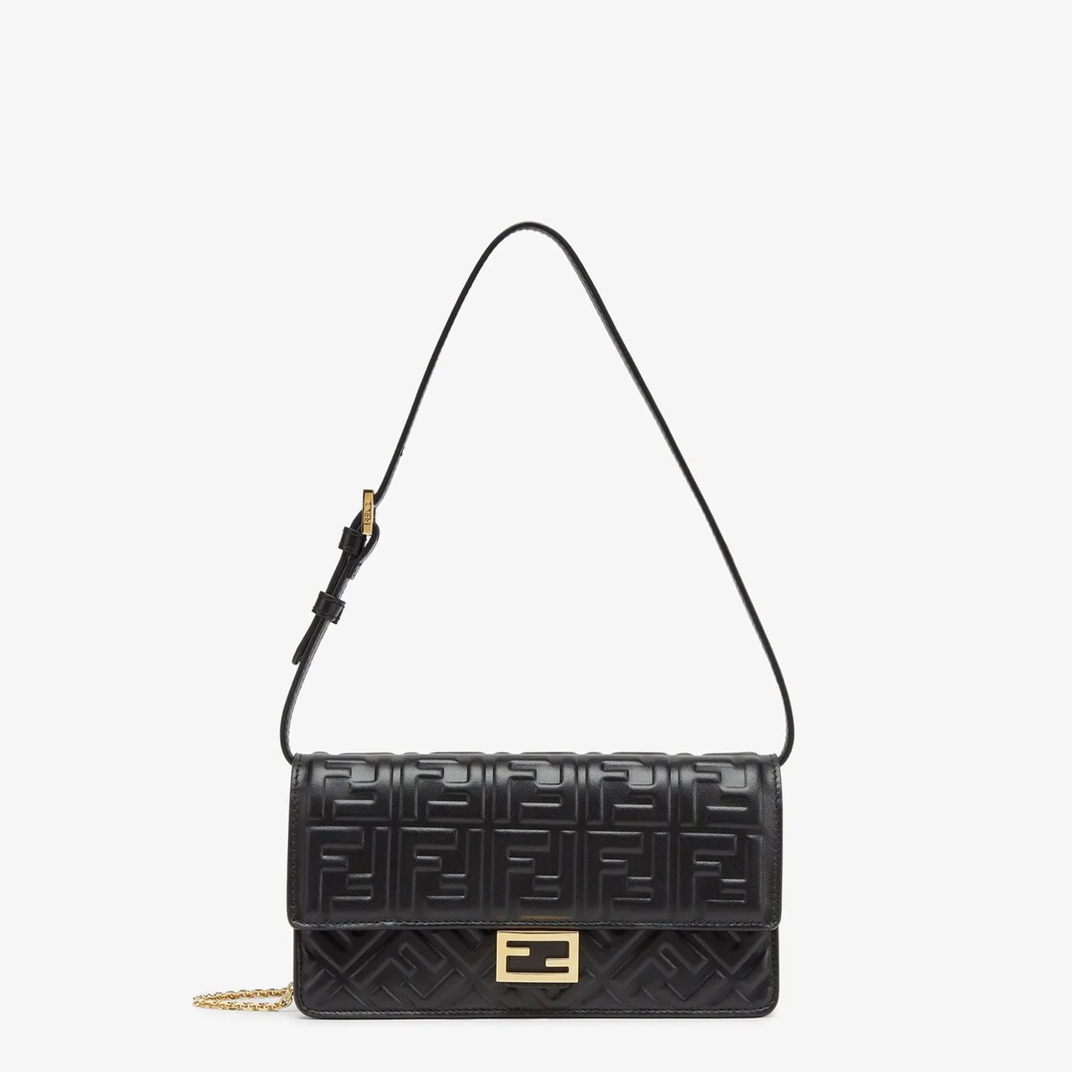Iconic Baguette Medium Black Leather Bag (4) Iconic Baguette Medium Black Leather Bag - Image 4