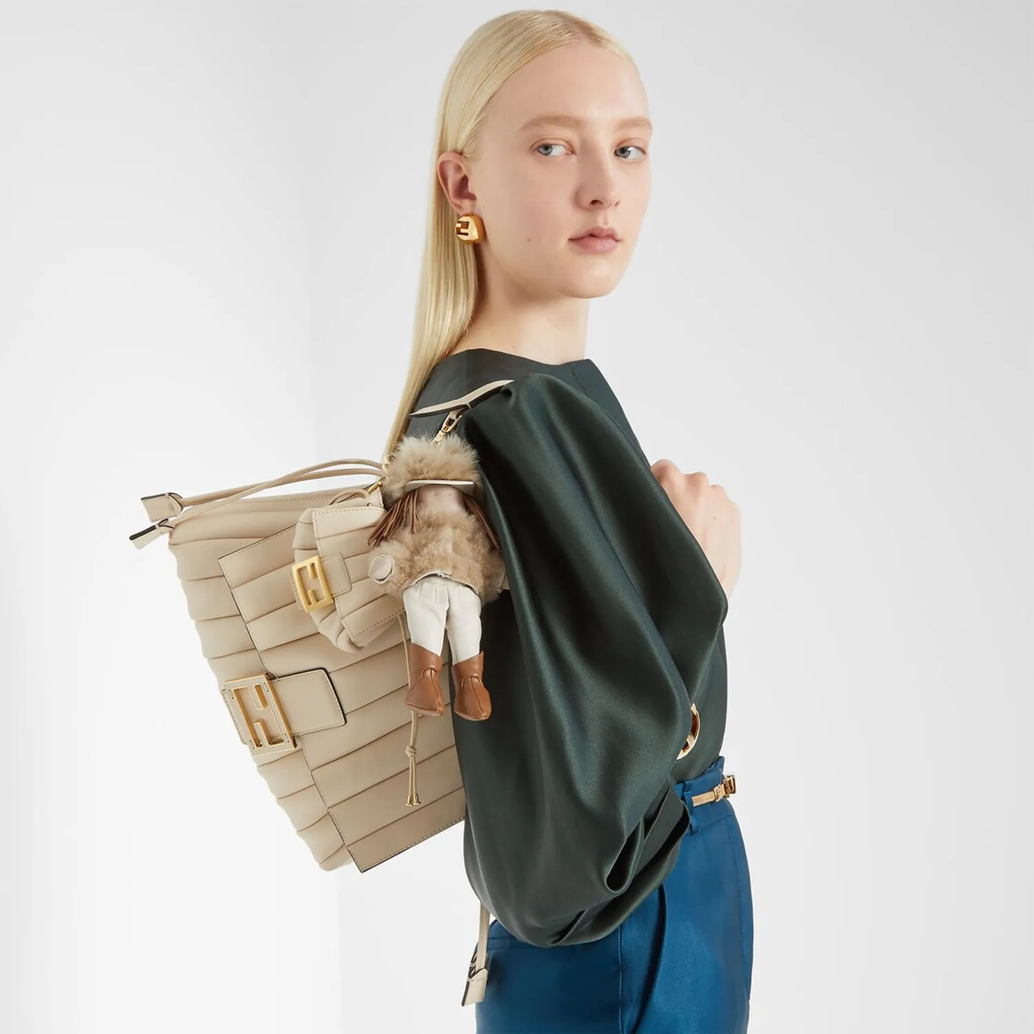Mamma Baguette Medium (2) Mamma Baguette Medium Pleated Leather Bag - Image 2